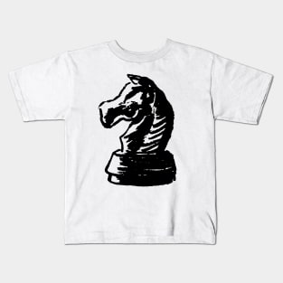 Black Chess Horse Kids T-Shirt